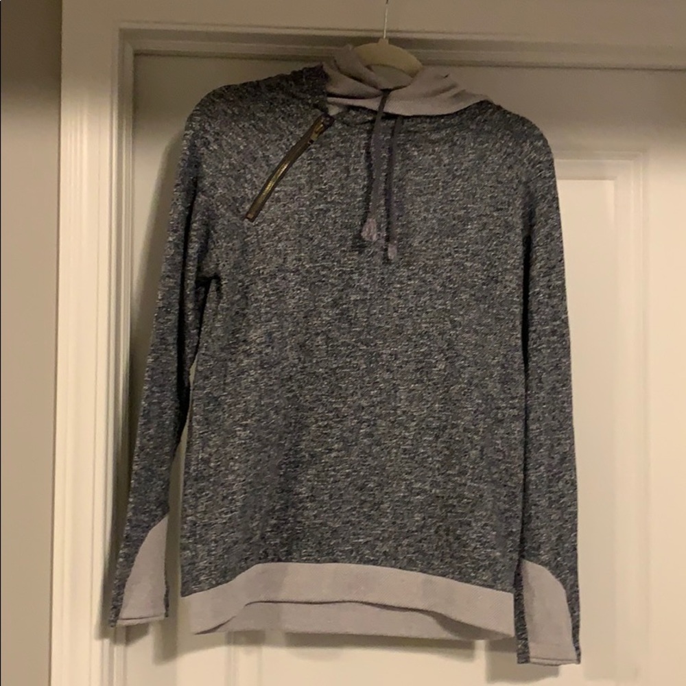 Gray long sleeve hoodie type sweater